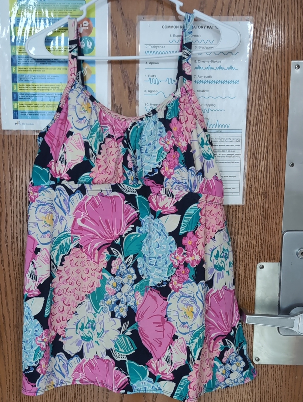 Kim Rogers Floral Swim Cami in Pink, Teal & Navy